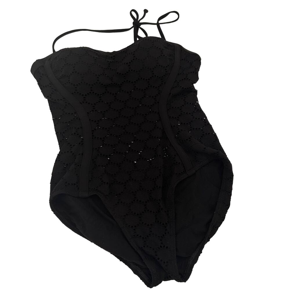 Robin Piconne Black Eyelet Swimsuit Size 6
